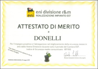 ENI divisione r&m - Attestato di Merito 2013